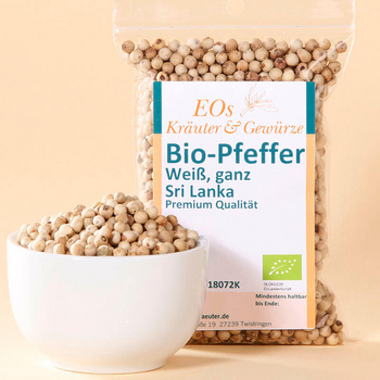 Bio-Pfeffer, wei, ganz