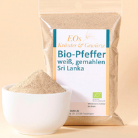 Bio-Pfeffer, weiß, gemahlen